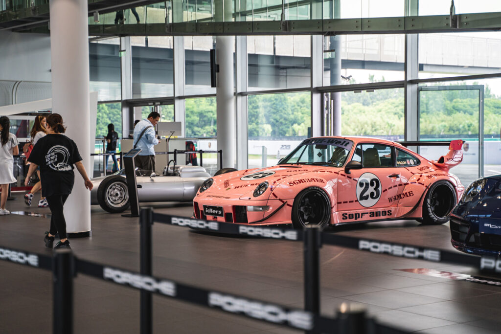 Externior of a pink RWB Porsche